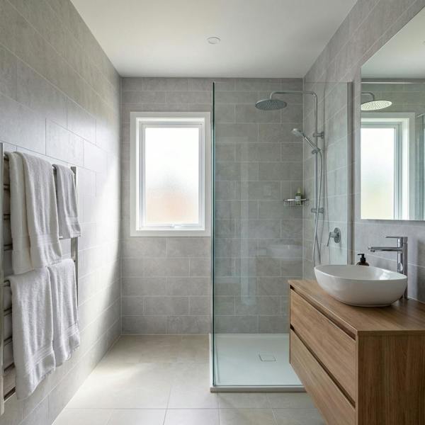 Britwall Brick Light Grey Matt PVC Shower Panel – Light Grey