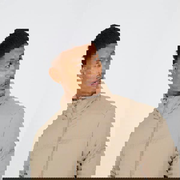 Brave Soul Stone Funnel Neck Padded Jacket - Stone Image 4