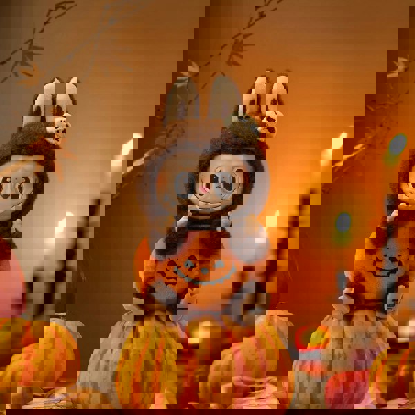 Pop Mart Happy Halloween Party Series - Labubu Sitting Pumpkin Vinyl Plush Pendant - Single Box