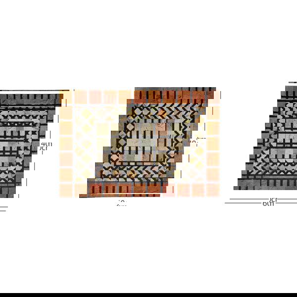 Nicoman Elegant Tile Effect Doormat - Red Edge