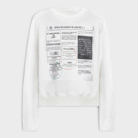 Maison Margiela MM6 Newspaper Print Sweatshirt Off White