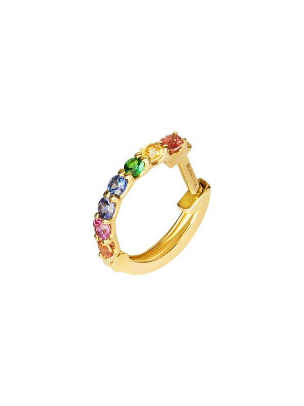 Gemdaia Skinny Rainbow Sapphire Hoop