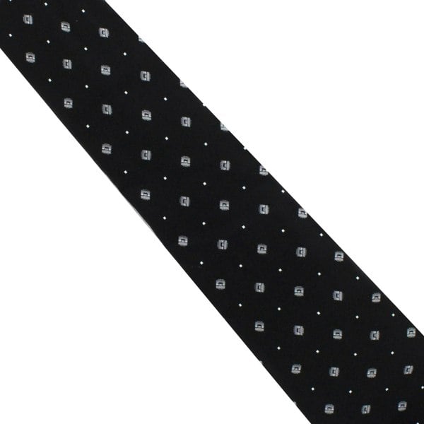 Dunhill mulberry silk tie in a cufflink printed pattern