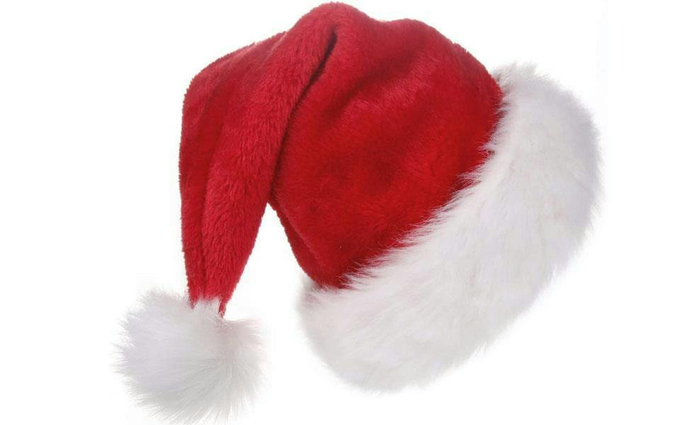 Standard Red Christmas Santa Hat with White Trim and Bobble, Free Size Felt Festive Headwear image 8