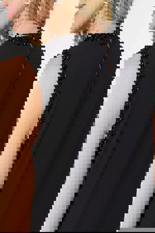 Black | Sequin Embellished Sleeveless Top
