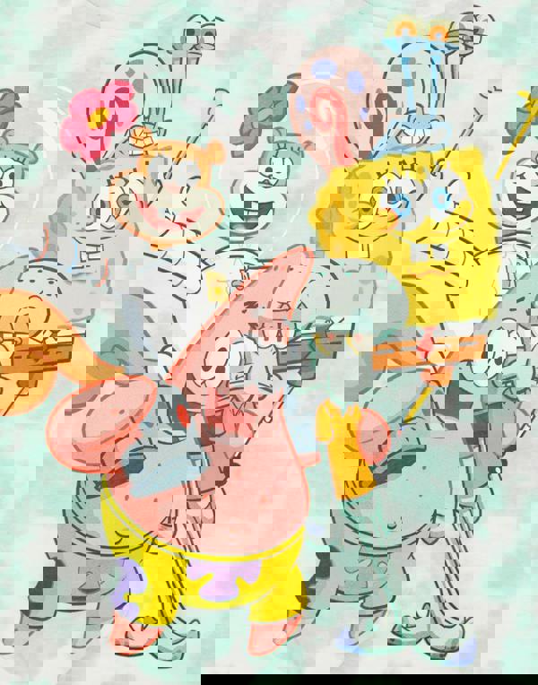 SpongeBob SquarePants Girls Blue Short Sleeved T-Shirt