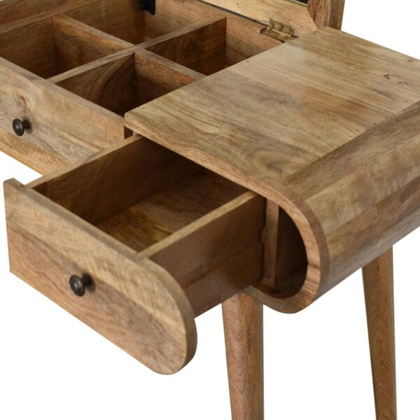 Wyld Haus De Vence Oak Mango Wood Round Dressing Table 3 Drawers