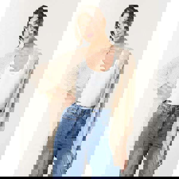 Blue Vanilla Pointelle Knit Cardigan