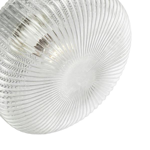 Modern Bathroom Ceiling Light with Clear Fluted Glass in Shiny Chrome Image 5