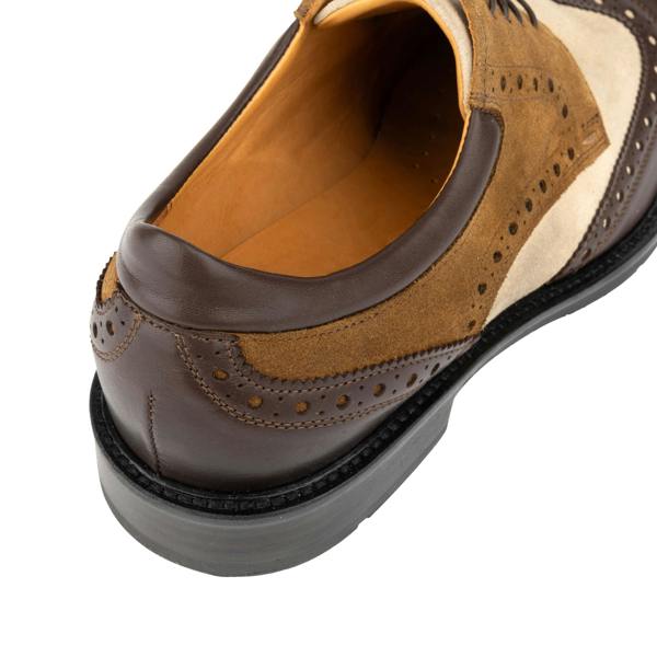 Embassy London Toledo - Brown, Cream & Tan - Men's Leather & Suede Oxford Shoe