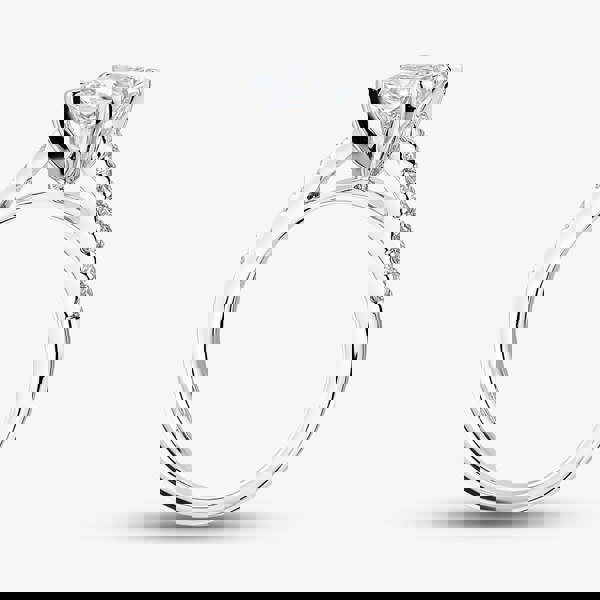 T. H. Baker 9ct White Gold 1.20ct Radiant Cut Lab Grown Diamond Shoulder Set Ring LGR35521-120RN