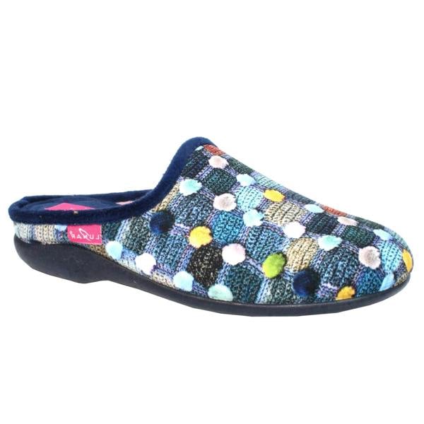 Lunar Womens/Ladies Crackle Slippers - Navy