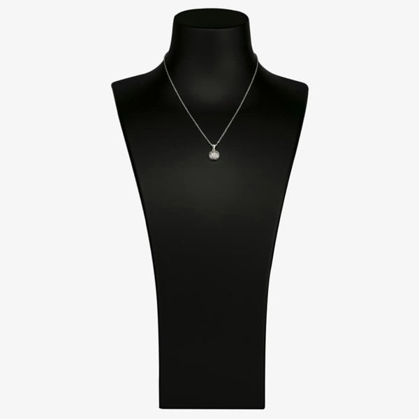 T. H. Baker Silver Cubic Zirconia Textured Button Pendant and Earring Set E610348+P610561