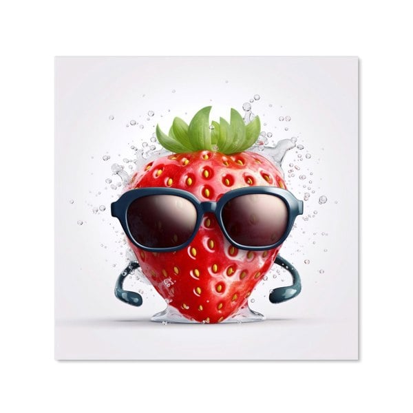 Warren Reed - Designer Strawberry In Glasses Kitchen Splashback