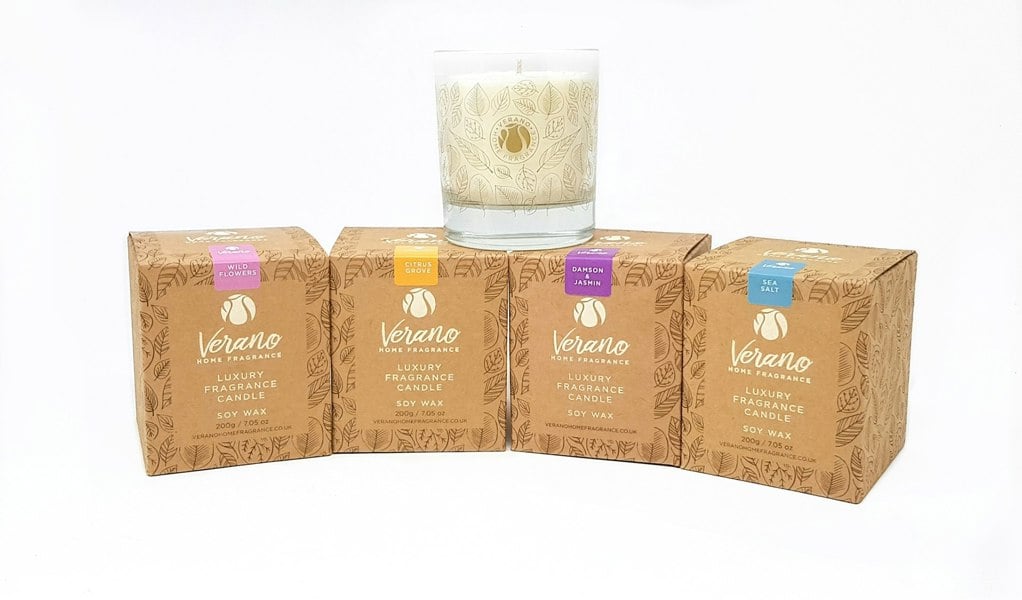 Verano Spanish Ceramics Gift Boxed Glass Candles - Mixed Set of 4