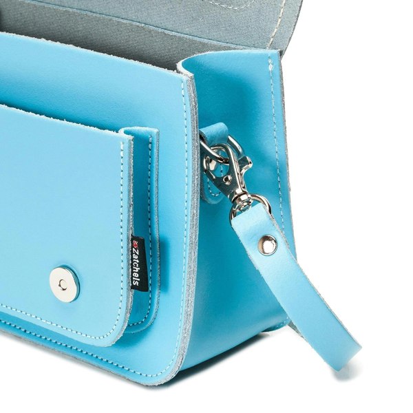 Pastel Baby Blue Leather Micro Satchel - Micro Satchel - Zatchels