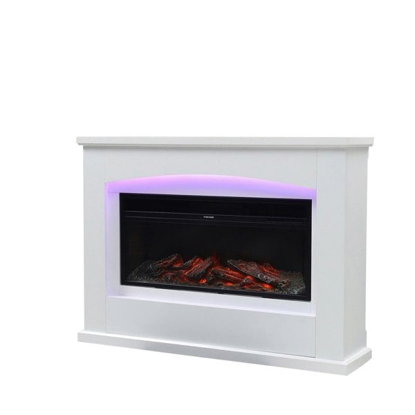120cm W Electric Fireplace Suite 1800W with Ambient Light 7 LED Colours Fireplace Suites Living and Home
