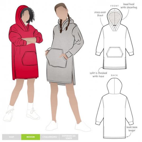 Style Arc Sewing Pattern Kids Zara Knit Dress - Dresses, Hoodies for Kids, Teenagers - Intermediate