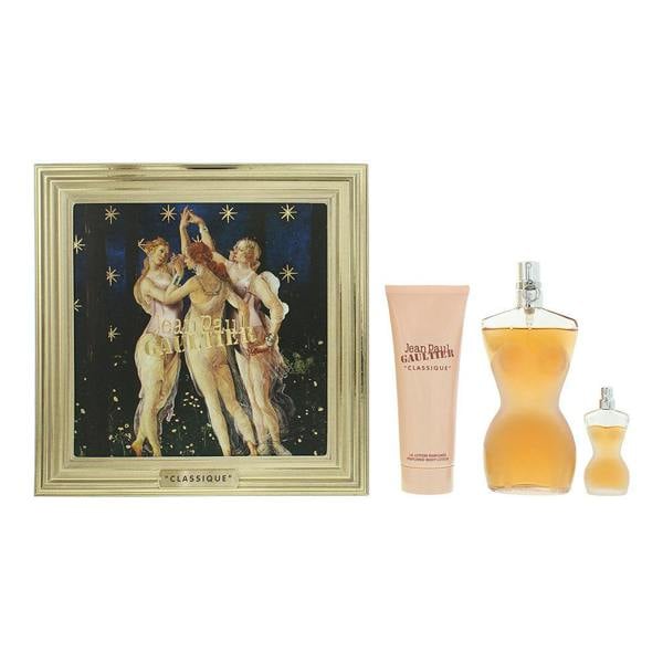 Jean Paul Gaultier Classique 3 Piece Gift Set: Eau De Toilette 100ml - Eau De Toilette 6ml - Body Lotion 75ml