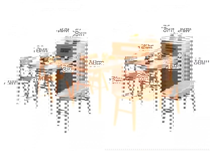 Kacey Extendable Dining Table Set, Storage, Solid Wood with black dining room table and chairs