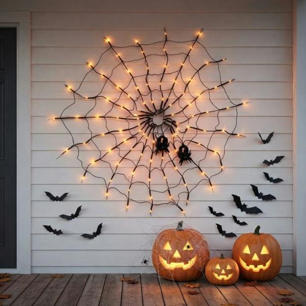Garden Greatness Spooky Light Up Spiders and Web