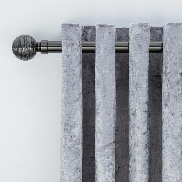 A.Unique Home Etched Ball Extendable Curtain Pole (25/28mm) (Black Nickel,70cm - 120cm)