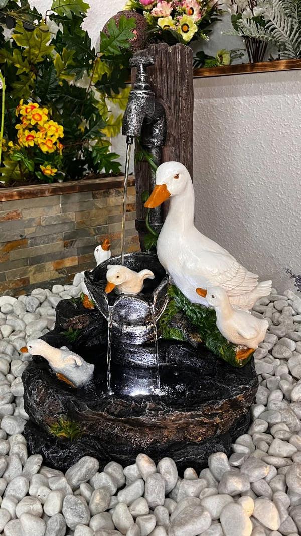 Tranquillity Water Features Duck Family Animal Fountain Water Feature