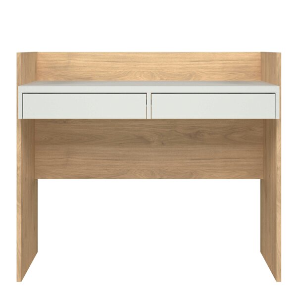 Wyld Haus Billabong Jackson Hickory Oak and White Wood Desk 2 Drawers