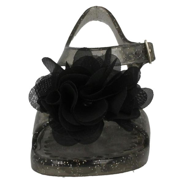 Spot On Girls Spot On Flat Jelly Flower Trim Mule