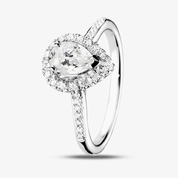 1888 Collection Platinum Pear Cut 0.84ct Diamond Cluster Ring DSC42