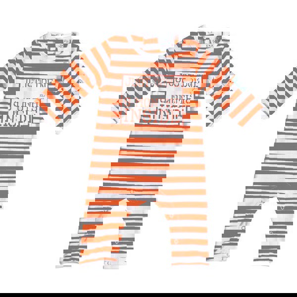 Just Done 9 Months Inside Baby Grow Orange and White Striped