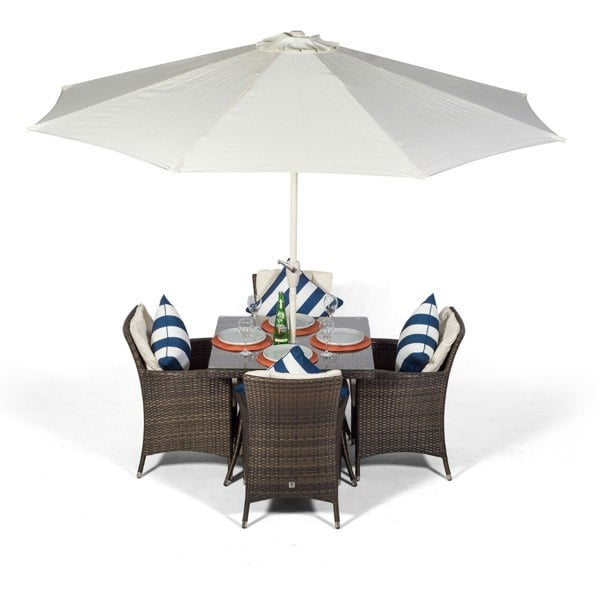 Giardino Savannah Square 4 Seater Rattan Patio Dining Set