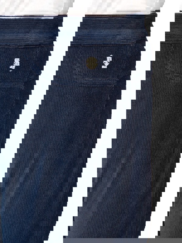 PennyPlain Ribbed Velour Trousers - Navy Short