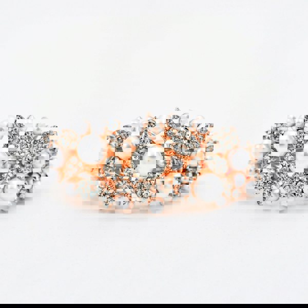 pearl hair clip diamante rose gold