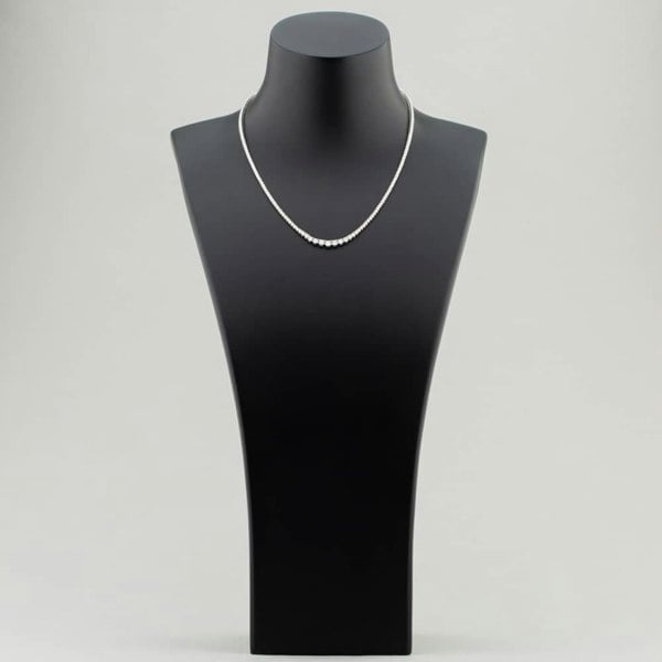 T. H. Baker 18Ct White Gold 3.73ct Brilliant Cut Diamond Half Tennis Necklace N32046GW18DD002