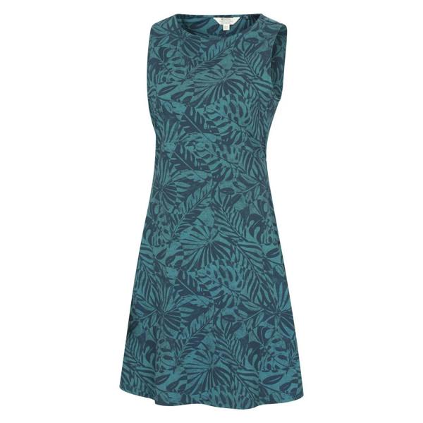 Mountain Warehouse Womens/Ladies Milos Leaf Print Sleeveless Dress - Dark Blue - 