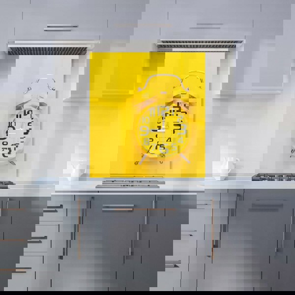 Warren Reed - Designer Yellow Alarm Clock Kitchen Splashback