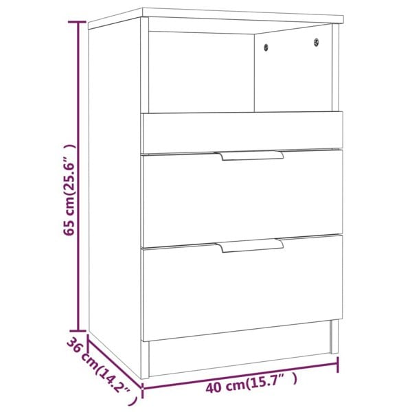 Berkfield Bedside Cabinet Concrete Grey Engineered Wood
