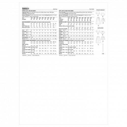 Simplicity Sewing Pattern 9551, Tops, Skirts, Shorts for Women, F5 (18W-20W-22W-24W-26W) - Easy