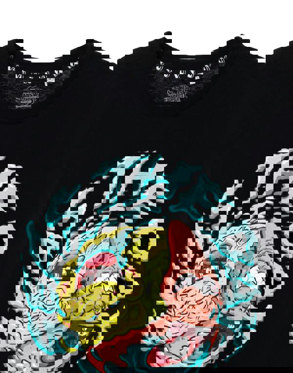 SpongeBob SquarePants Mens Black Krusty Pants Seas The Day Short Sleeved T-Shirt