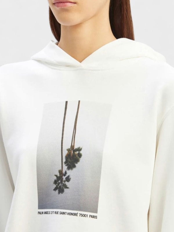 Palm Angels Mirage Fitted Hoodie White