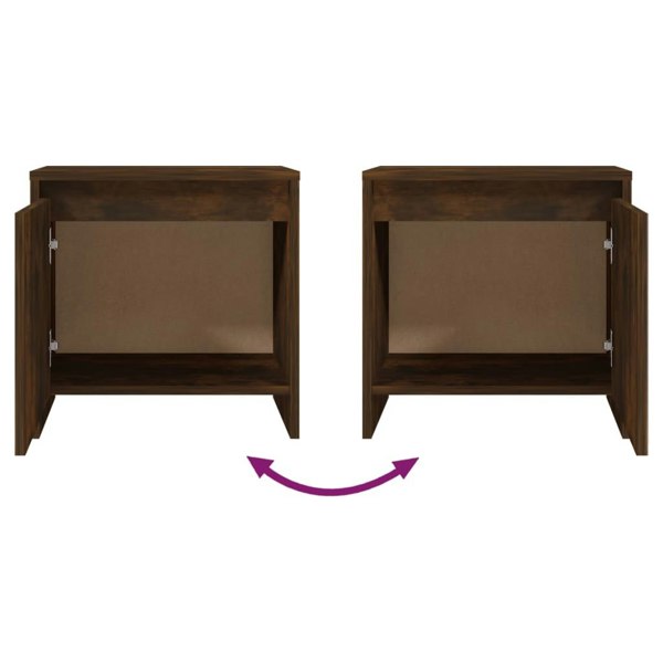 Berkfield Bedside Cabinet Smoked Oak 45x34x44.5 cm Engineered Wood