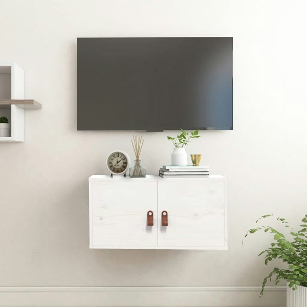 Berkfield Wall Cabinet White 60x30x30 cm Solid Wood Pine