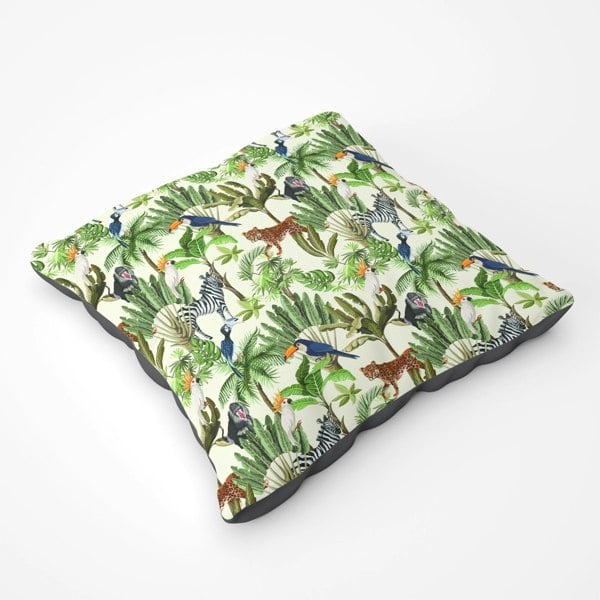 Warren Reed Exotic Trees And Animals Floor Cushion