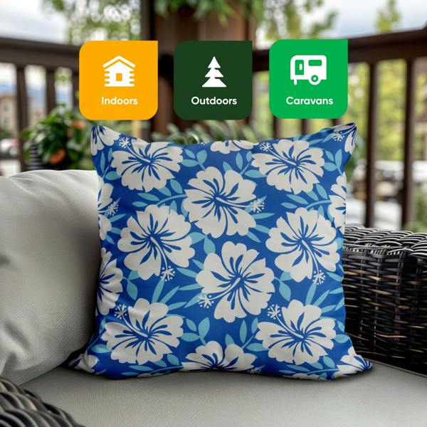 Gardenwize Pack of 2 Blue Hawaiian Cushion Covers