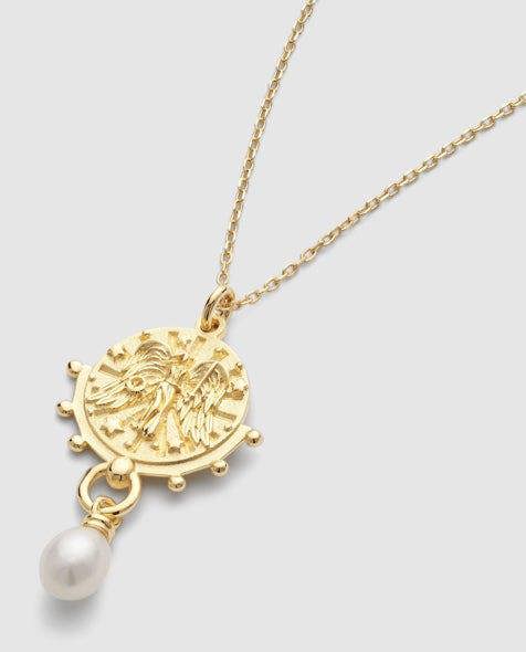 Chunky Pearl Gold Goddess Layered Necklace - Necklaces - Elk & Bloom