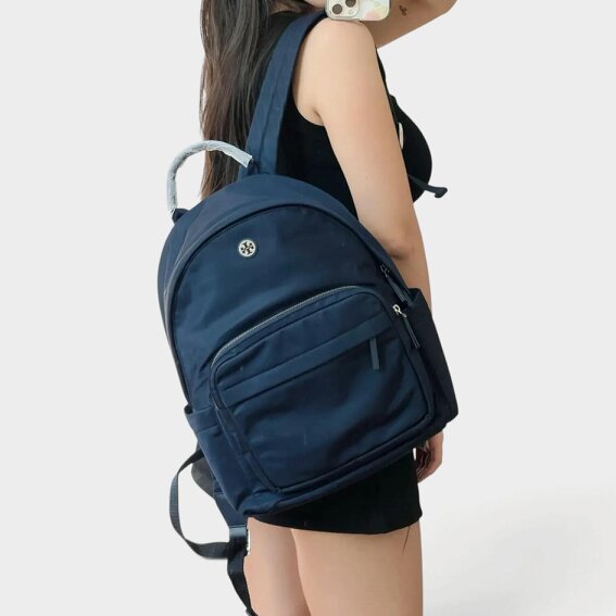 Tory Burch Nylon Backpack Navy Blue