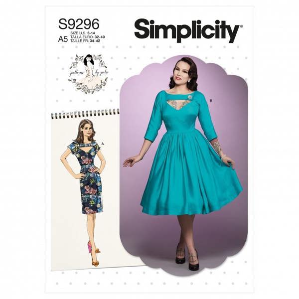 Simplicity Sewing Pattern 9296, Dresses, Vintage Style for Women, A5 (6-8-10-12-14) - Intermediate