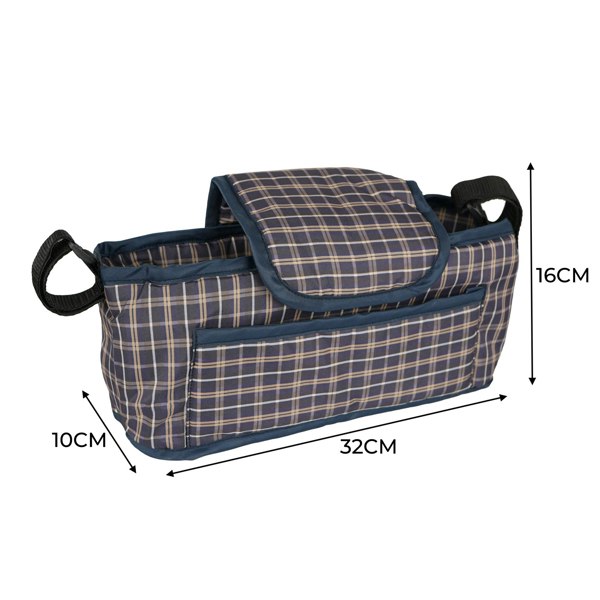 Monstershop Pet Stroller Caddy Bag - Blue Tartan