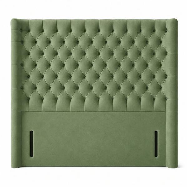 Great British Beds Topaz Headboard - Green Plush